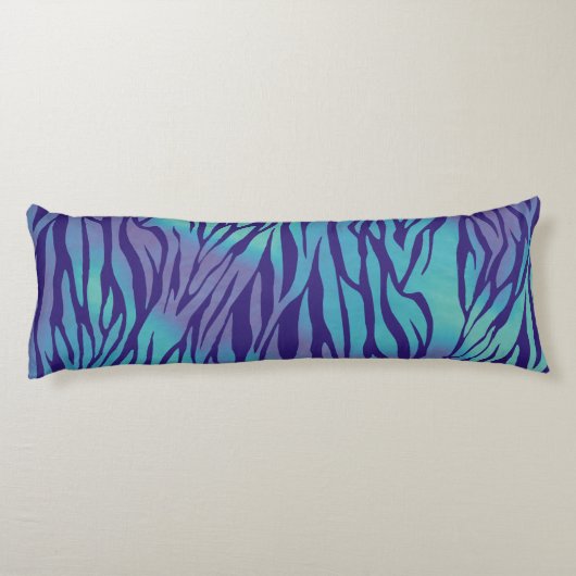 Coussins Longs Zèbre Bleu Aqua Et Violet (Dos)