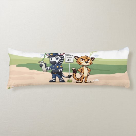 Coussins Longs zèbre et guépard de police mignons (Devant)