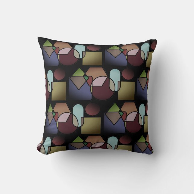 Coussins Marrons à Jeter avec Motif de Cercle (Recto)