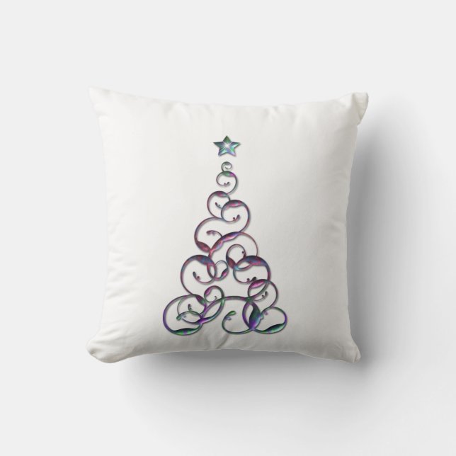 Coussins modernes d'art d'arbre de Noël (Recto)