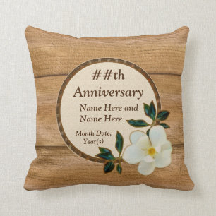 Coussins personnalisés d'anniversaire de magnolia