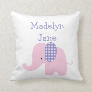 Coussins personnalisés par éléphant pourpre de