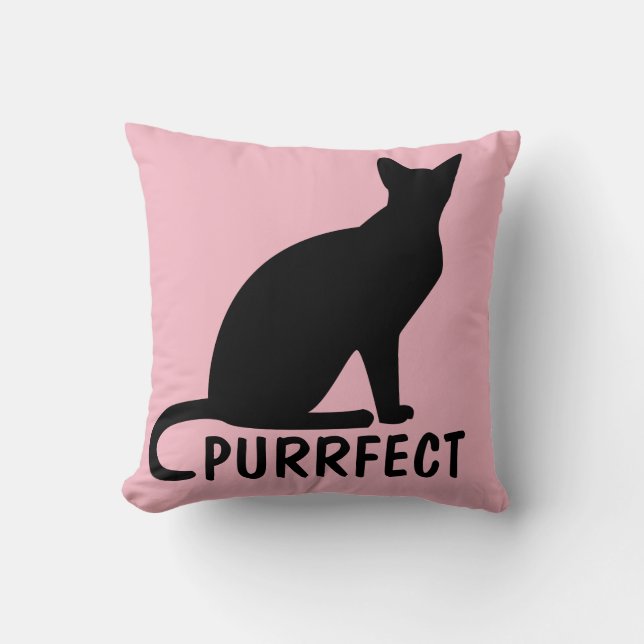 Coussins PURRFECT CHAT ROSE (Recto)