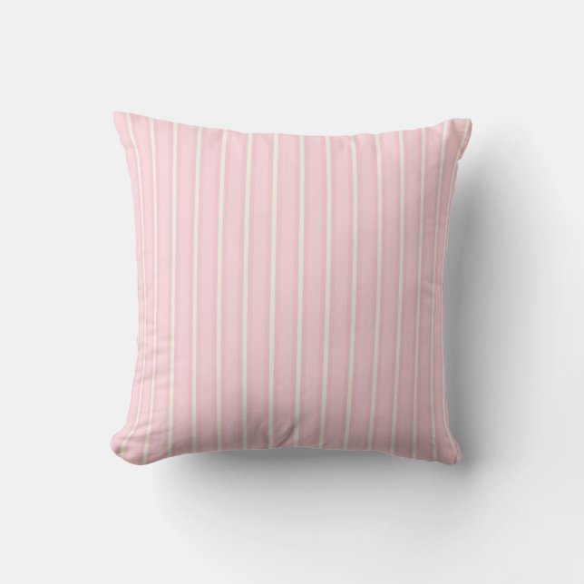 Coussins rayés à crème rose pastel (Recto)