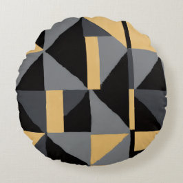 Coussins rond Géométrie Moderne Artisanal Rond Kussen