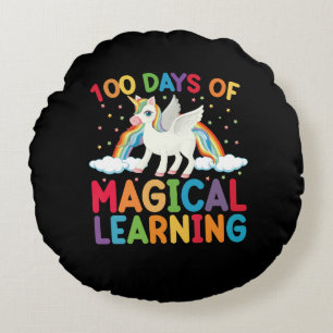 Coussins Ronds 100 jours d'école magique d'apprentissage Licorne 