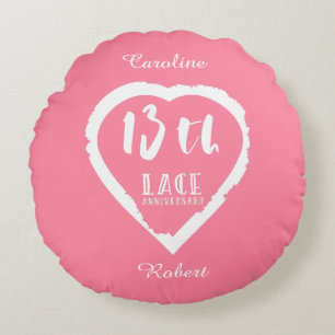 Coussins Ronds 13e anniversaire du Mariage dentelle traditionnell