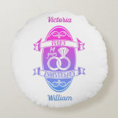 Coussins Ronds 14 ans ivoire traditionnel 14e anniversaire de mar (Dos)