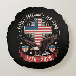 Coussins Ronds 250e anniversaire USA Foi Liberté 4 juillet