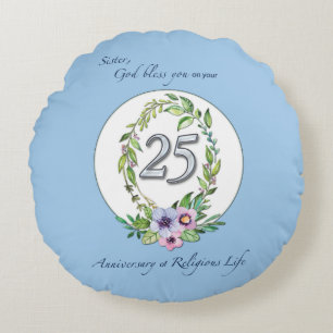 Coussins Ronds 25e anniversaire de la couronne catholique des nat