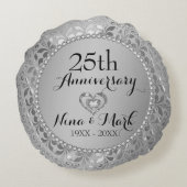 Coussins Ronds 25e Wedding Anniversary (Dos)