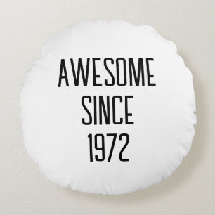 Coussins Ronds 50e anniversaire Cadeau Cinquante ans vieille typo