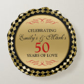 Coussins Ronds 50e anniversaire - Diamants d'or (Dos)