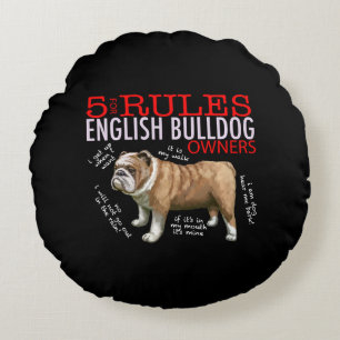 Coussins Ronds 5 Règles pour les propriétaires de bulldog anglais