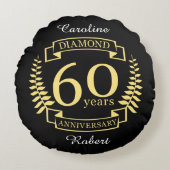 Coussins Ronds 60e ANNIVERSAIRE Mariage en diamant jaune (Devant)