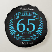 Coussins Ronds 65e ANNIVERSAIRE Mariage SAPPHIRE (Dos)