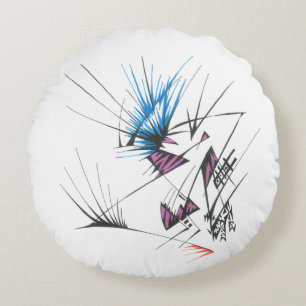 Coussins Ronds 96 Tatouages Tribaux Abstraits Colorés