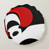 Coussins Ronds À M. Redd : Abstrait noir, blanc et rouge (Dos)