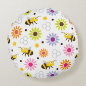 Coussins Ronds Abeille & Fleurs (Dos)