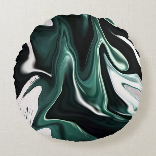 Coussins Ronds Abstract elegant fluide marble liquide (Devant)