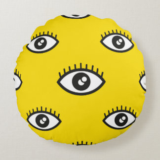 Coussins Ronds Abstract eye seamless pattern. Seamless eye backgr