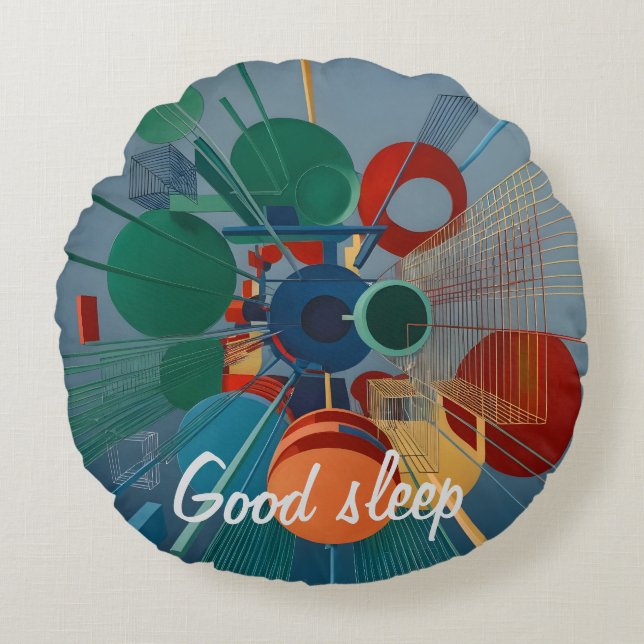 Coussins Ronds Abstraction color  (Devant)