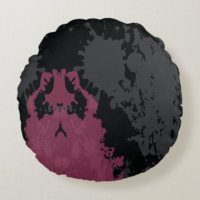 Coussins Ronds Abstractions colorées : Une fusion d'éclaboussures (Devant)