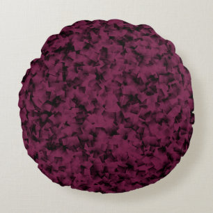 Coussins Ronds Abstrait Cubiste Motif Bourguignon Noir