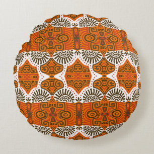 Coussins Ronds Abstrait Ethnique vintage Motif sans couture. tend