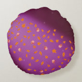 Coussins Ronds Abstrait Lune rose clair de lune feuilles d'automn (Dos)