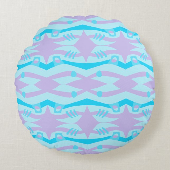 Coussins Ronds Abstrait Noah's Ark Blue Lilac (Devant)
