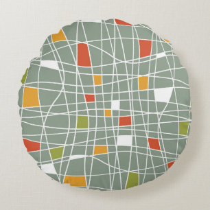 Coussins Ronds Abstrait sans fil : Design Motif moderne.