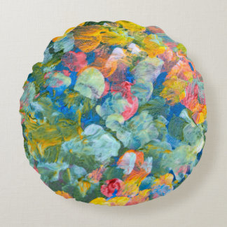 Coussins Ronds Abstraite brosse de frottement de point acrylique