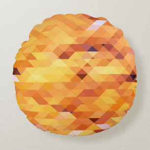 Coussins Ronds Abstraite multicolore, basse mosaïque de poly.