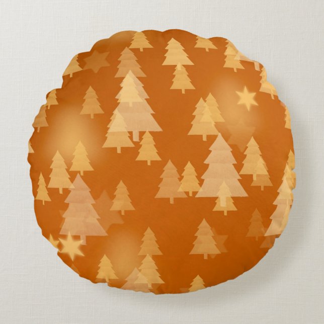 Coussins Ronds Abstraits flocons de neige. 2d illustration. Noël (Devant)