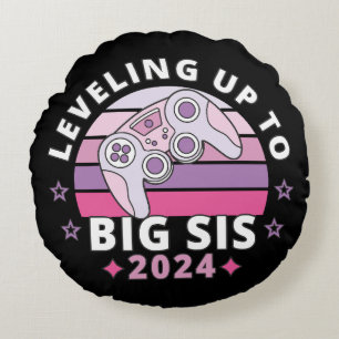 Coussins Ronds Accéder au rang de grande sœur 2024 Filles