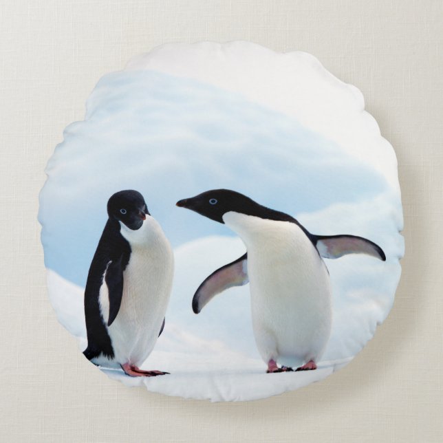 Coussins Ronds Adelie Penguins (Devant)