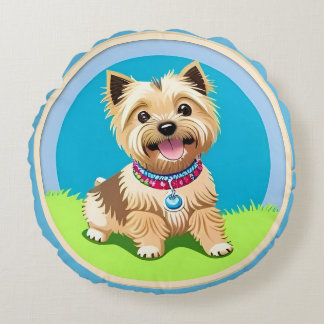 Coussins Ronds Adorable cartoon puppy for kids room decor