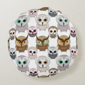 Coussins Ronds Adorable Motif de Chouettes illustrées (Dos)