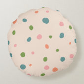 Coussins Ronds Adorables points modernes rose vert bleu mignons (Dos)