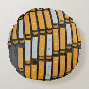 Coussins Ronds Aerial photographie de White and yellow buses