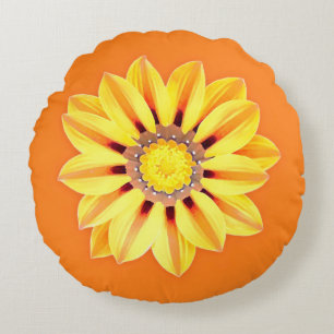 Coussins Ronds African Daisy / Gazania - Orange et Jaune