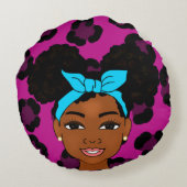 Coussins Ronds 'Afro black girl puffs (Dos)