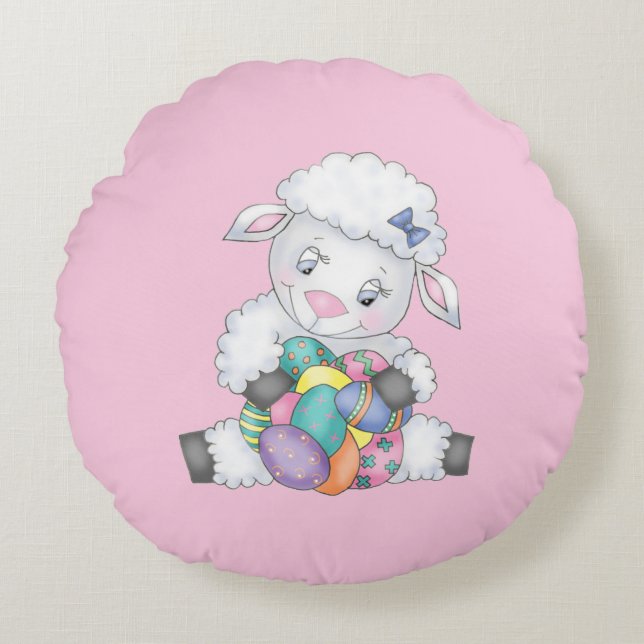 Coussins Ronds Agneau de Pâques (Devant)