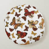 Coussins Ronds Ailes Chuchotantes – Papillons sur Fond Blanc (Dos)