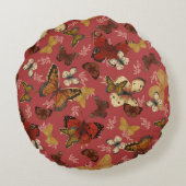 Coussins Ronds Ailes rougissantes - Motif papillon rose (Dos)