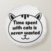 Coussins Ronds Aimez-moi, Aimez mon chat noir (Dos)