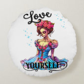 Coussins Ronds Aimez-vous le crâne de sucre (Dos)