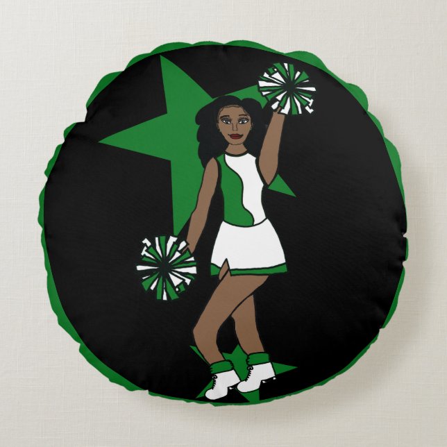 Coussins Ronds Ajouter un nom Green Cheer #1 (Devant)