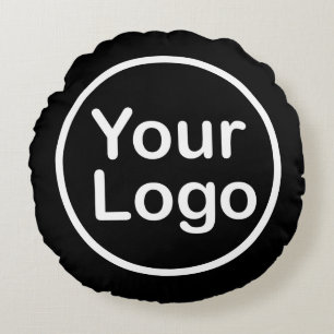 Coussins Ronds Ajoutez votre propre logo Fond noir